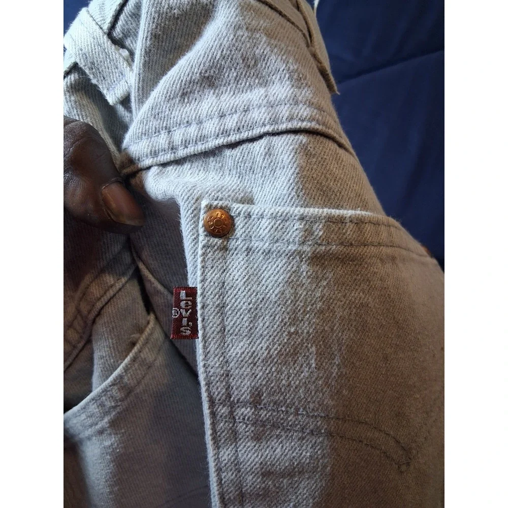 Levi's 557 For Cowboys Vintage Mens 38x29 Gray Jeans Made in USA Straight Leg